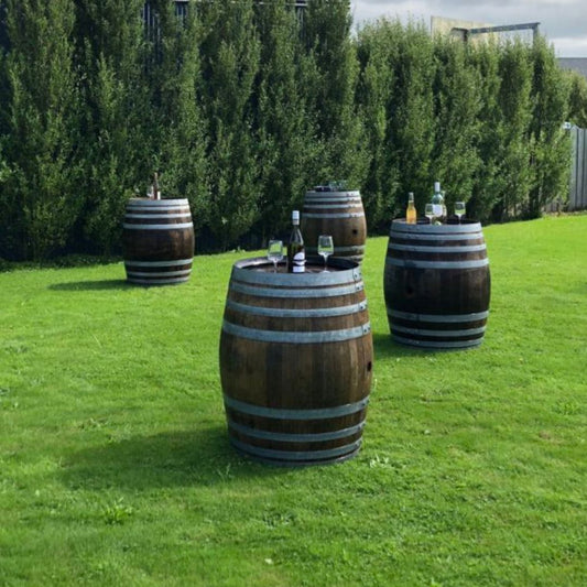 Wine Barrels can be used as bar leaners, side tables, great for a country and western themed party or event