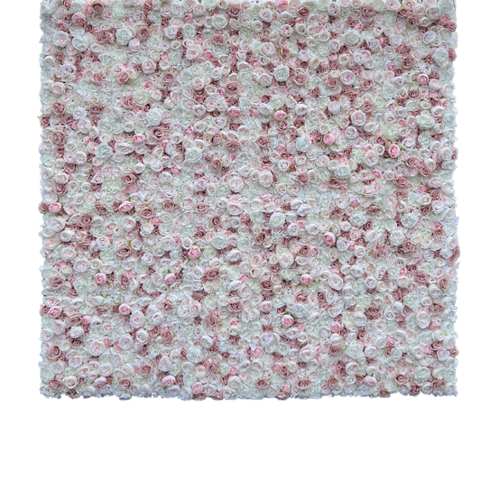 4177-White & Soft Pink Flower Wall