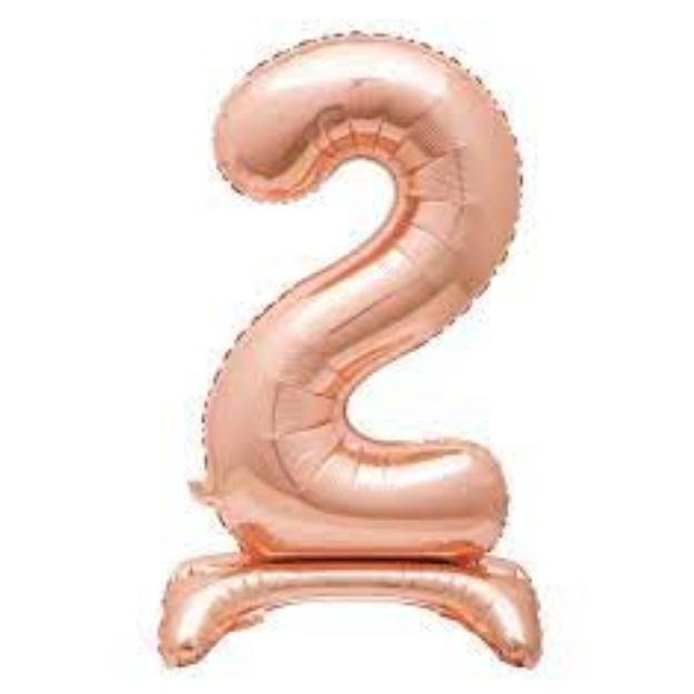 214022-30" Standing Number 2 Balloon - Rose Gold