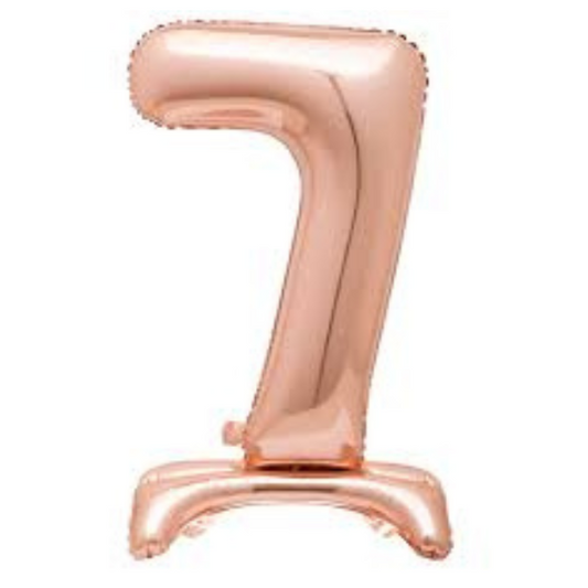 214027-30" Standing Number 7 Balloon - Rose Gold
