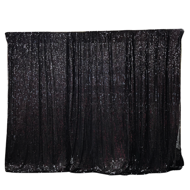 4187- Black Sparkle Curtain Backdrop