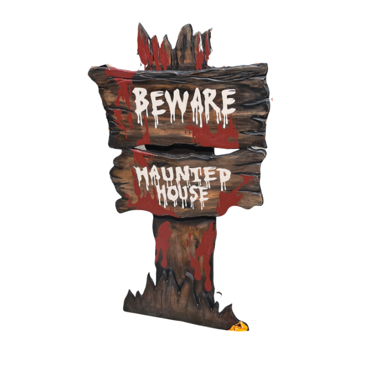 4248- Beware Haunted Sign