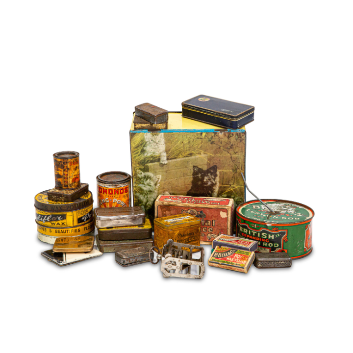 4236-Assorted antique pantry tins