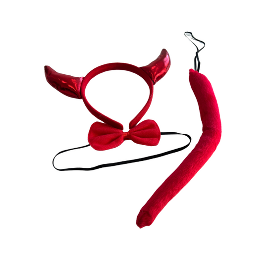 Devil Kit - Red (X1 headband, Bow, Tail)