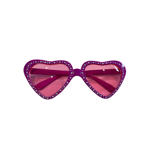 Heart shaped hot pink glasses