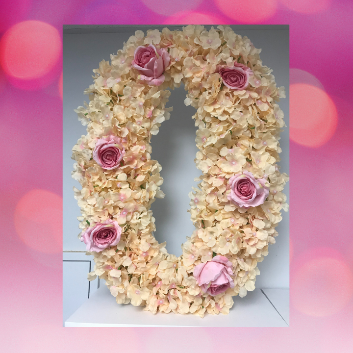 4172-Floral Peach Number 4 & 0