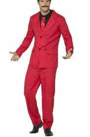Red Pinstripe Gangster Costume 
